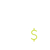 Detective white digital icon with green dollar sign logo.