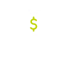 Smart phone with green dollar sign background and hand pointing to it.