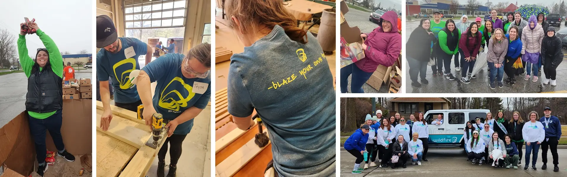 Wildfire community volunteering at different events in Great Lakes Bay Region, blazing their own trail.